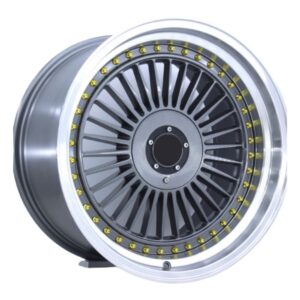 16 İnç 4×100/4×108 Gun Metal Lip Polish R1W-163006-3 Hyundai i20 Ford Fiesta Peugeot 207 Uyumlu Ön Arka Jant Takımı