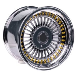 16 inç 4x100 4x108 ön arka VC Chrome Gold Rivets BMW Peugeot Ford uyumlu jant takımı