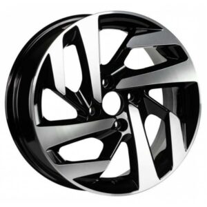 15 inç 4x108 Deep Black Diamond Gloss Peugeot 206 Citroen C3 Ford Fiesta uyumlu jant takımı