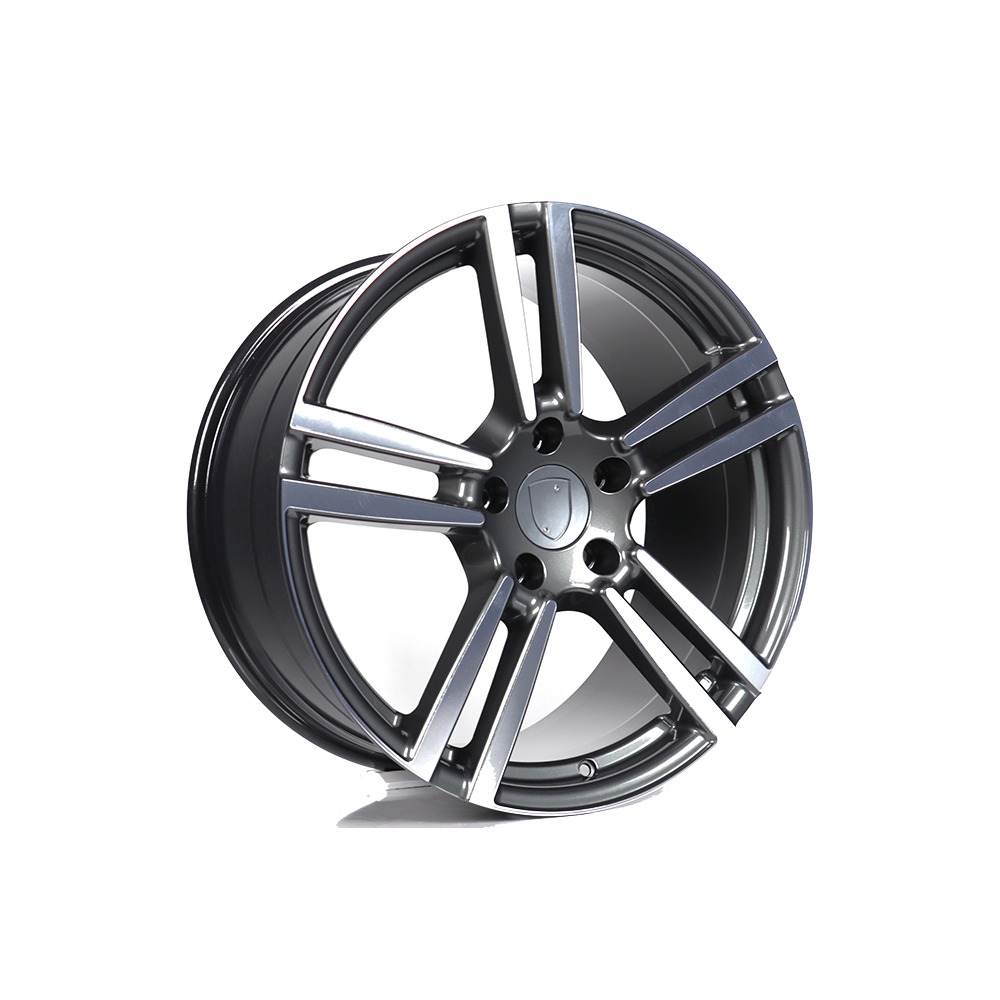 20 İnç 5x130 Gun Metal Polish R1-1169 Porsche Cayenne Porsche Panamera Volkswagen Touareg Uyumlu Ön Arka Jant Takımı - 9.5J ET60 ön 11J ET71 arka 5x130 jant takımı