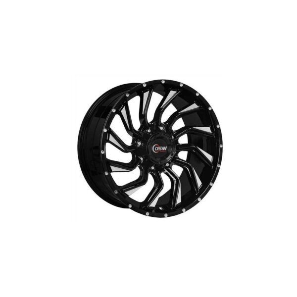 20 İnç 6x139.7 Black Polish R1-DSW-1164 Toyota Hilux Mitsubishi L200 Nissan Navara Uyumlu Ön Arka Jant Takımı - 9J ET44 ön 12J ET-44 arka 6x139.7 jant takımı